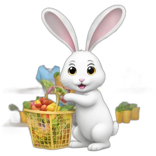 bunny shopping emoji
