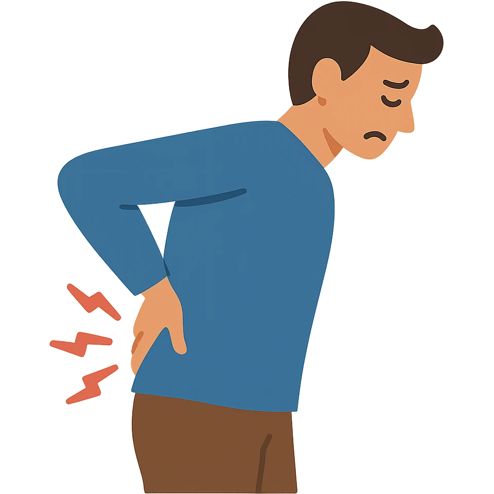 flat design style man with backache emoji