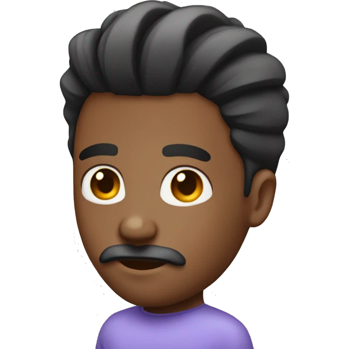 Black male with a taper fade man bun and a mustache and goatee  emoji