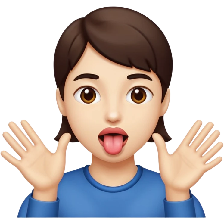 Tounge out with hands to side emoji