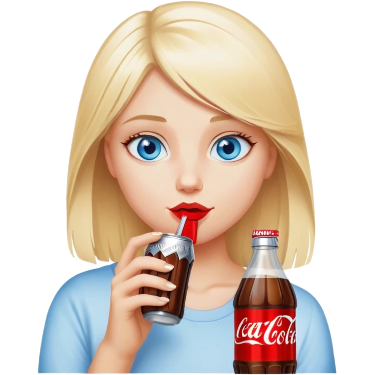 Blonde girl Diet Coke blue eyes emoji