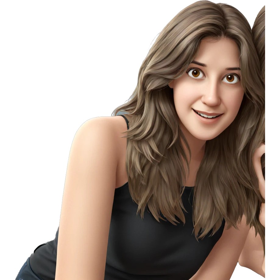 smiling girl with brown hair emoji