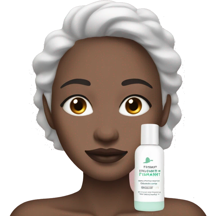 Woman doing her skincare using drunk elephant skincare products emoji
