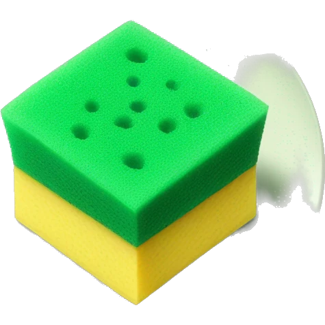 green flat square dish sponge emoji