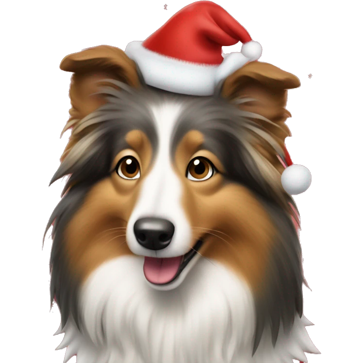 Shetland Sheepdog in Christmas attire emoji