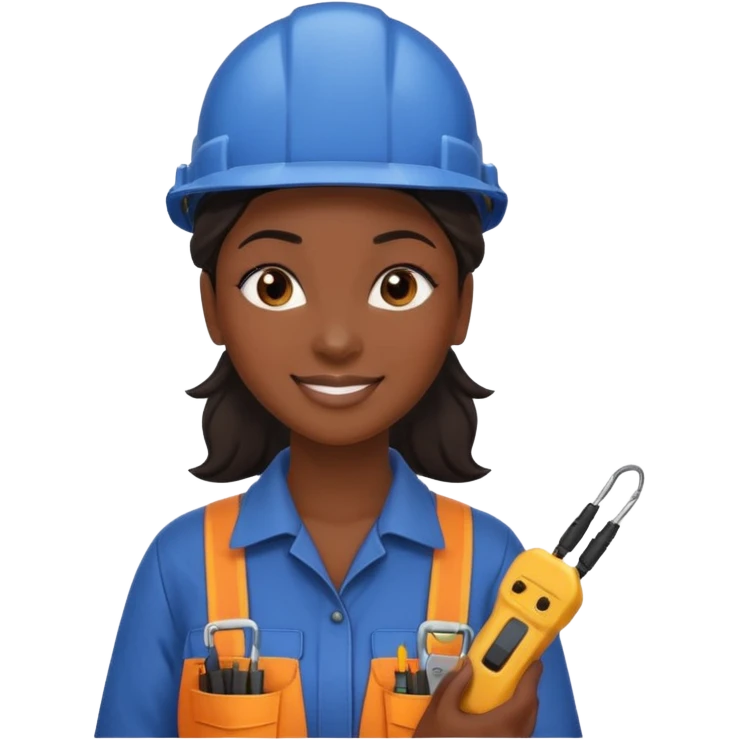 black woman, beautiful, she is an electrician emoji