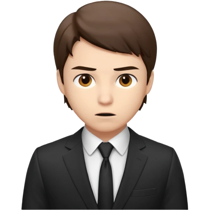 a liittle tired and frustrated entepreneur (only his face). with suit and only a little bit emotional face. young entepreneurs with various suits, but in classic colours. various hair. one person per one emoji. give me a few options. not so tired, more like normal face. emoji