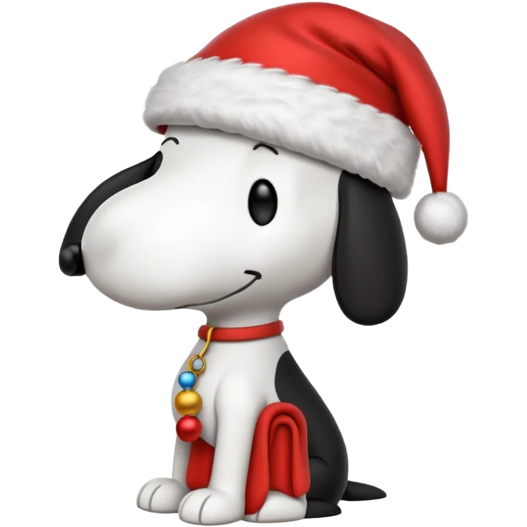 Snoopy wearing a Christmas hat  emoji