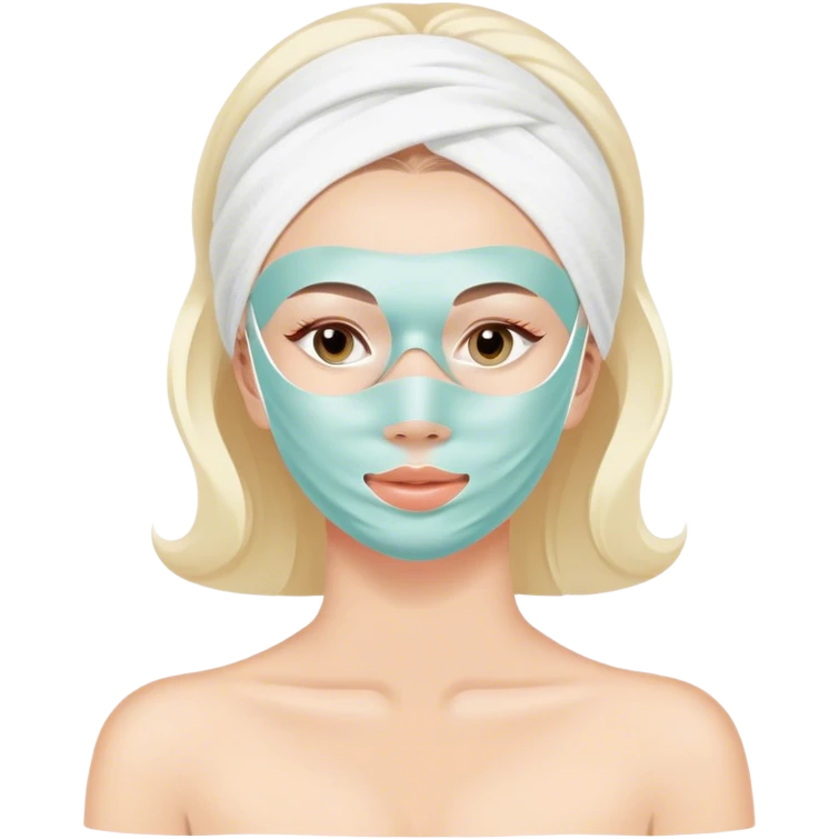 Lady with pastel face mask spa beauty  emoji