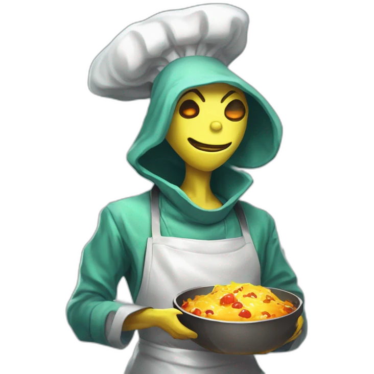 alien chef scifi roguelike rpg style inspired by slay the spire digital art emoji