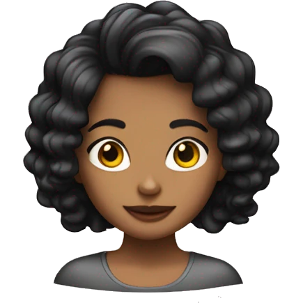 Chica con cabello rizado color negro, piel morena  emoji