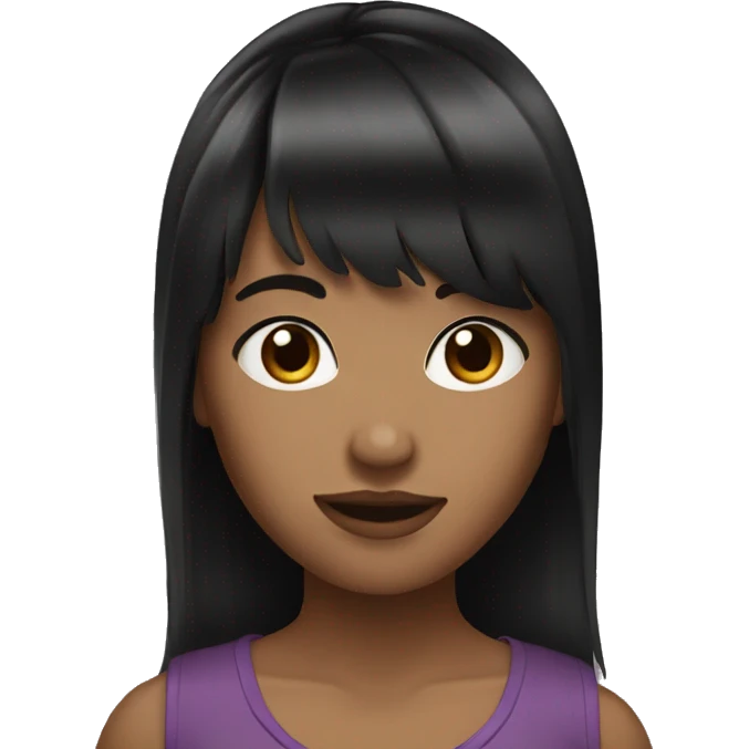 canada-girl-black-bangs black long hair emoji