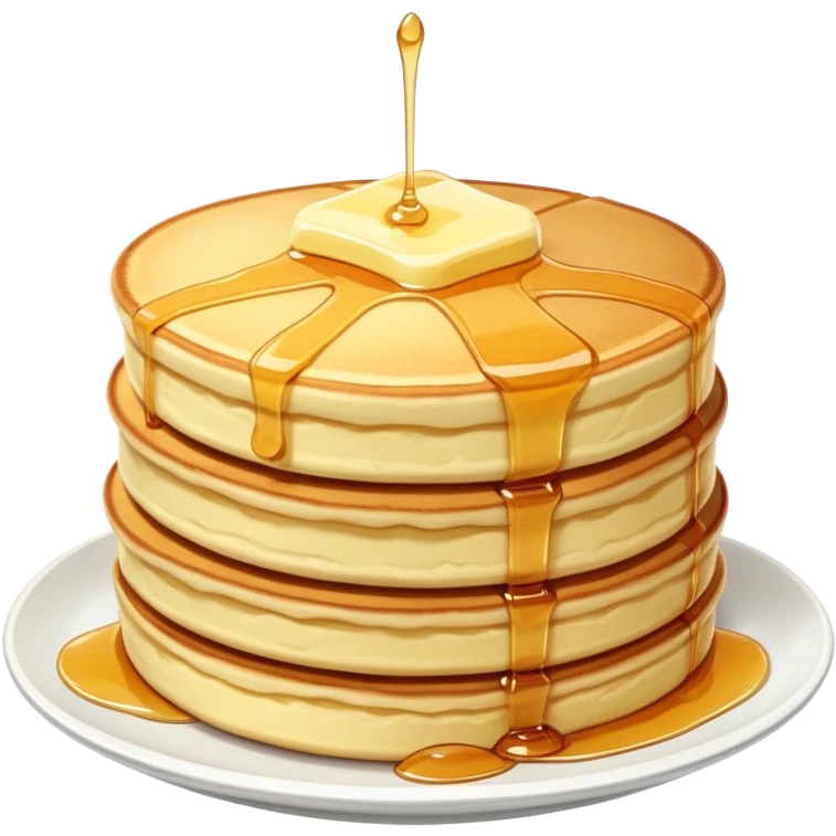 Japanese fluffy souffle pancakes stacked with syrup and butter emoji