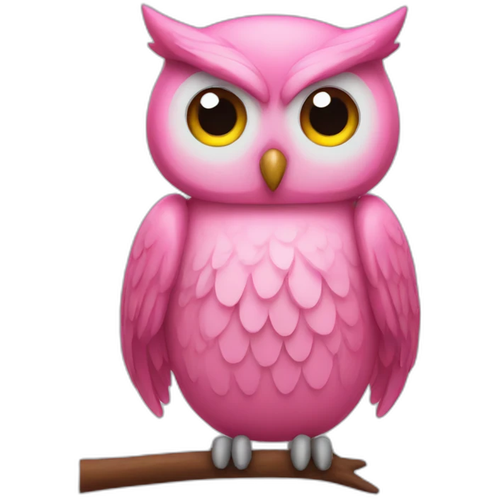 pink owl with one wing emoji