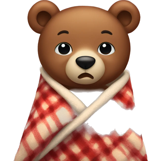 bear cozy in blanket emoji