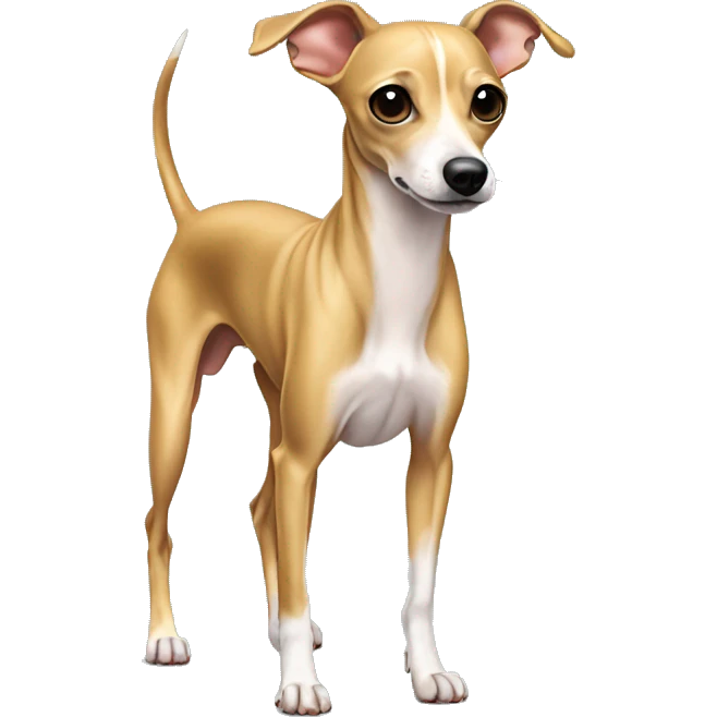 standing full body golden italian greyhound chihuahua emoji