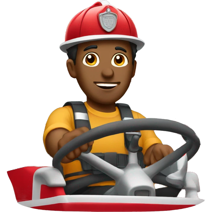 Man driving fire truck emoji