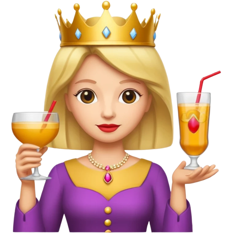 queen with drink emoji