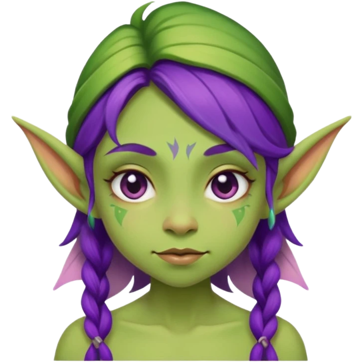 ugly purple green girl fairy goblin  emoji