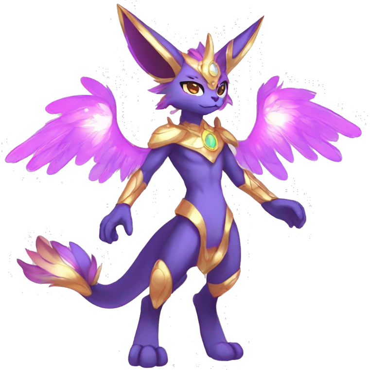 Anthro Sona Colorful Godly Celestial Shiny Fakemon Full Body emoji