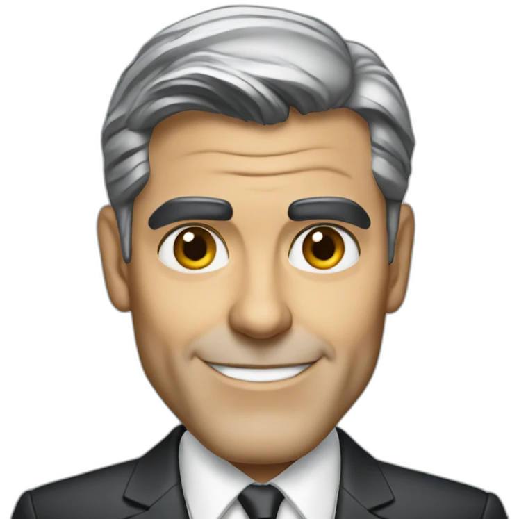 george clooney cartoon wearing suit emoji