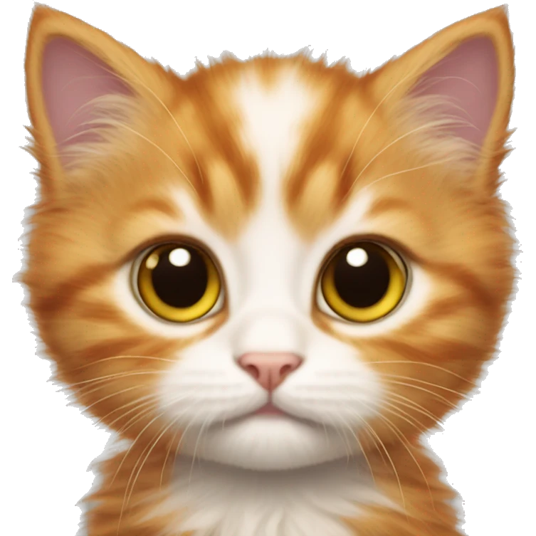 Really fluffy ginger kitten with big eyes  emoji