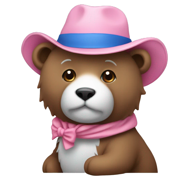 Ours avec un petit chapeau bleu avec des étoile rose dessus emoji