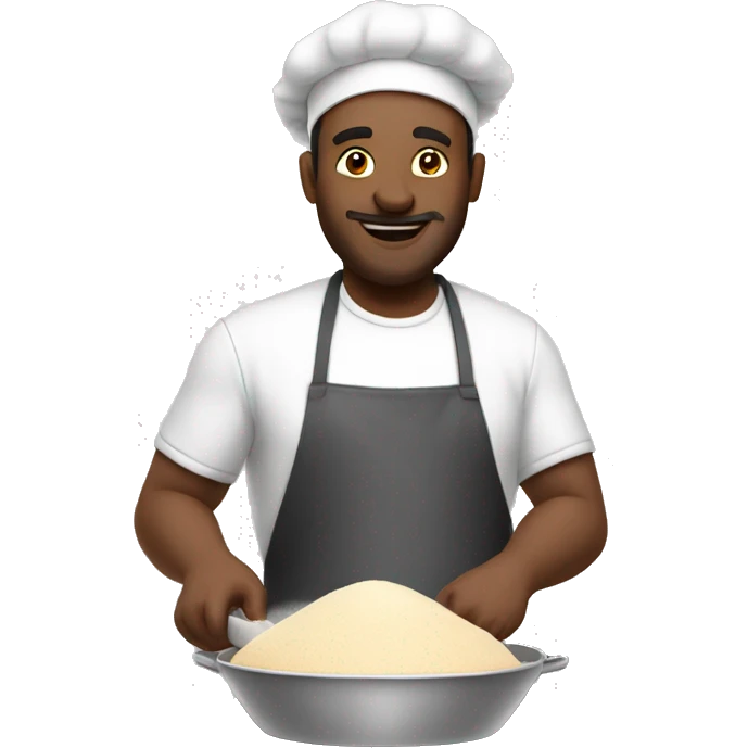 Man baking with flour emoji