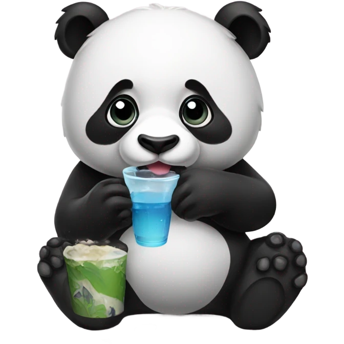 Panda drinking  emoji
