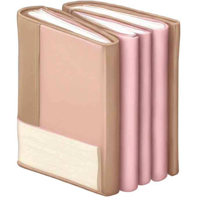 Four light Pink & beige book stable emoji