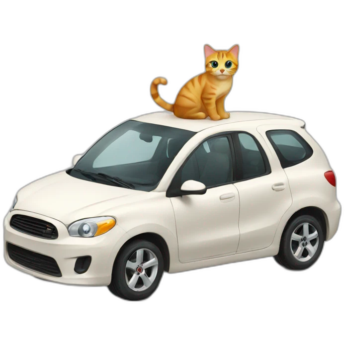 car with cat emoji