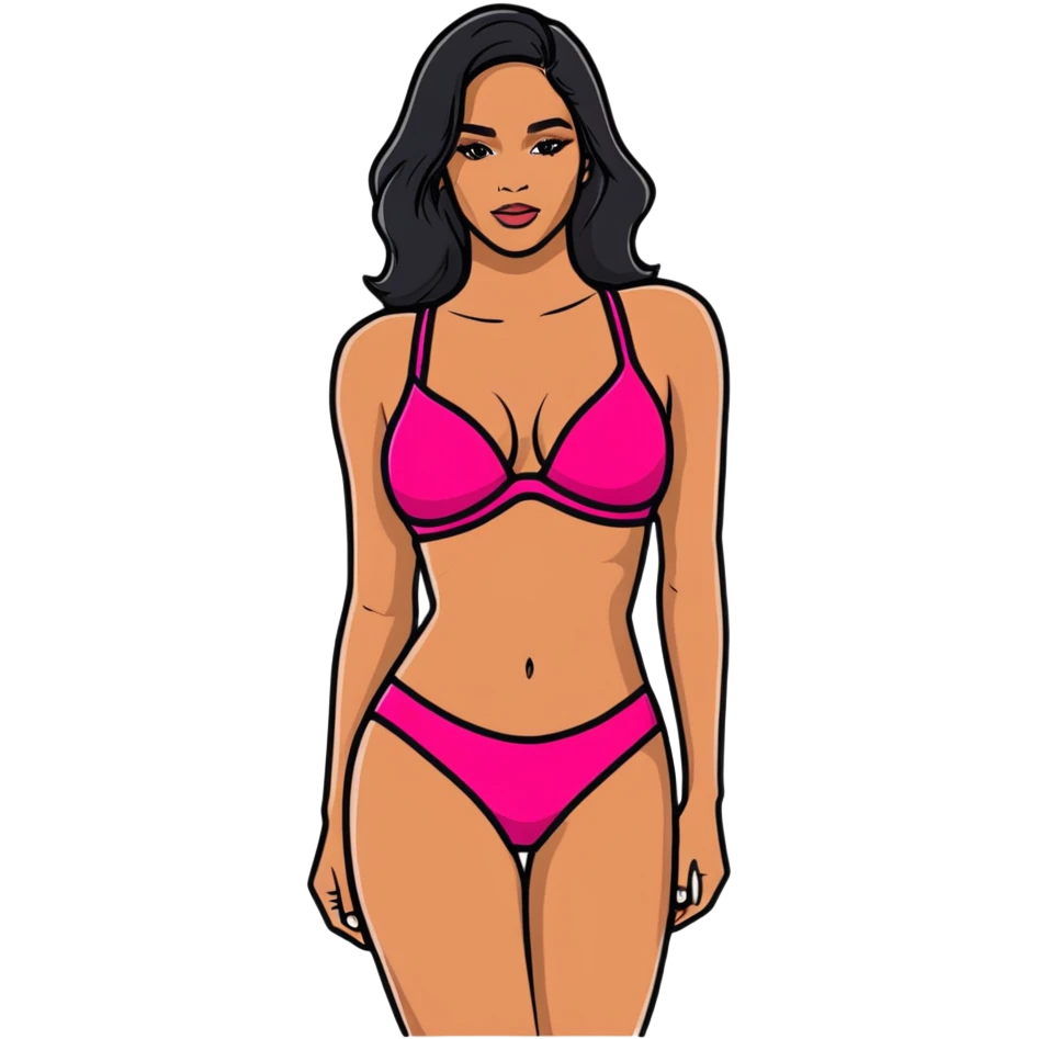 Hyper realistic Latina Victoria secret model emoji