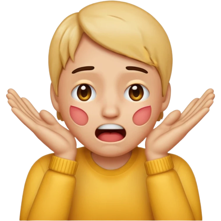 Emoji who is criing with hands on face gesturing criing emoji