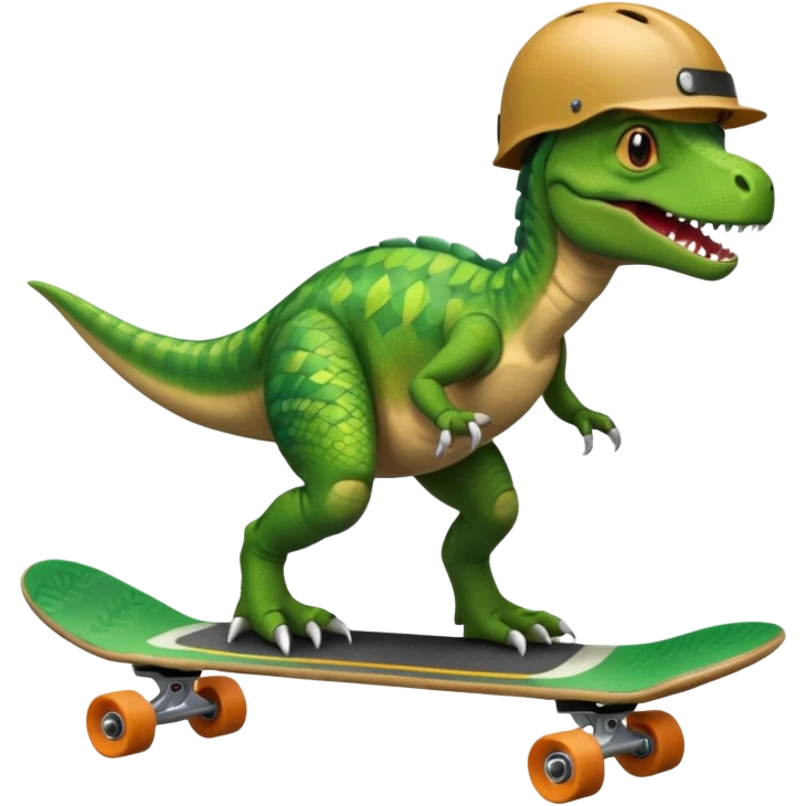 Dinosaur on a skateboard emoji
