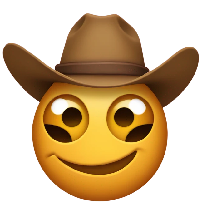 A caterpillar wearing a cowboy hat emoji