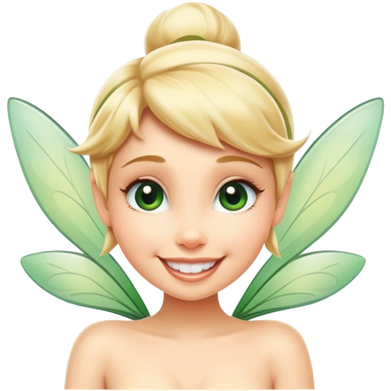Tinker Bell smile, nude emoji