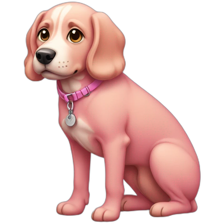 A human dog in pink. emoji