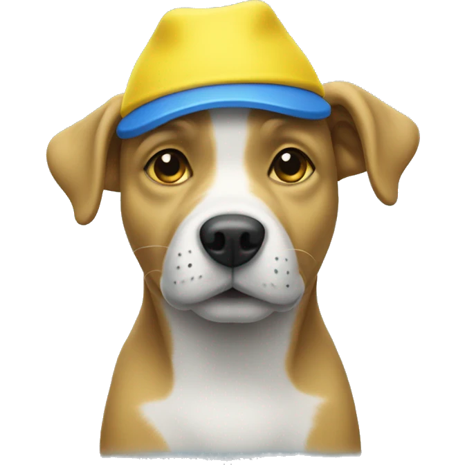 Blue dog with yellow hat emoji