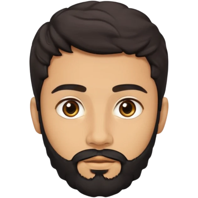 young lightskin Pakistani man with black beard wavy short hair and almond shaped brown eyes and thick eyebrows emoji
