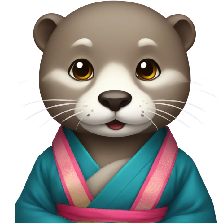 a otter face wearing traditional korean hanbok emoji