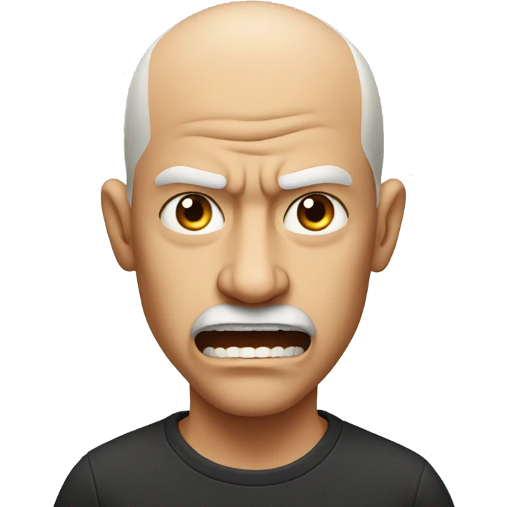 angry dad with one teeth And without hair emoji