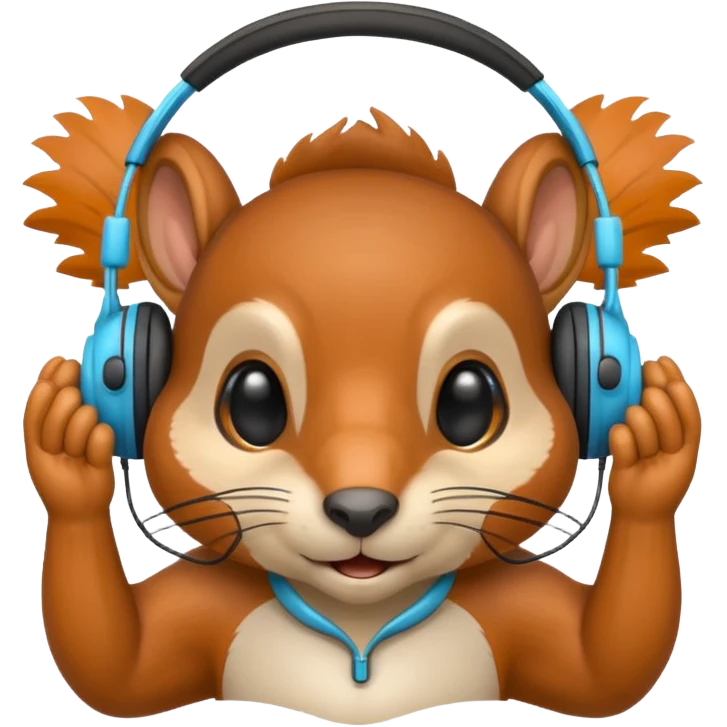Squirrel with headphones  emoji