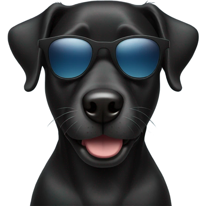 black dog with sunglasses emoji
