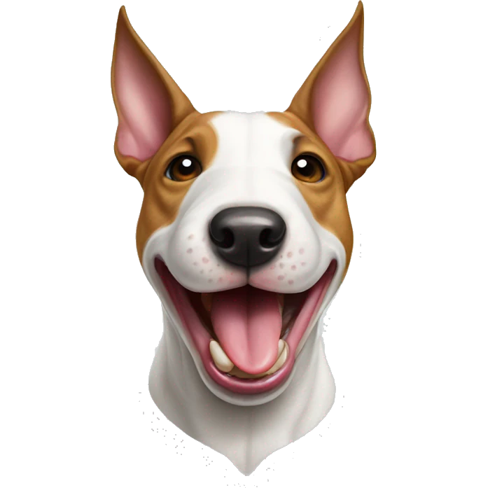 Bull terrier with shown tongue emoji