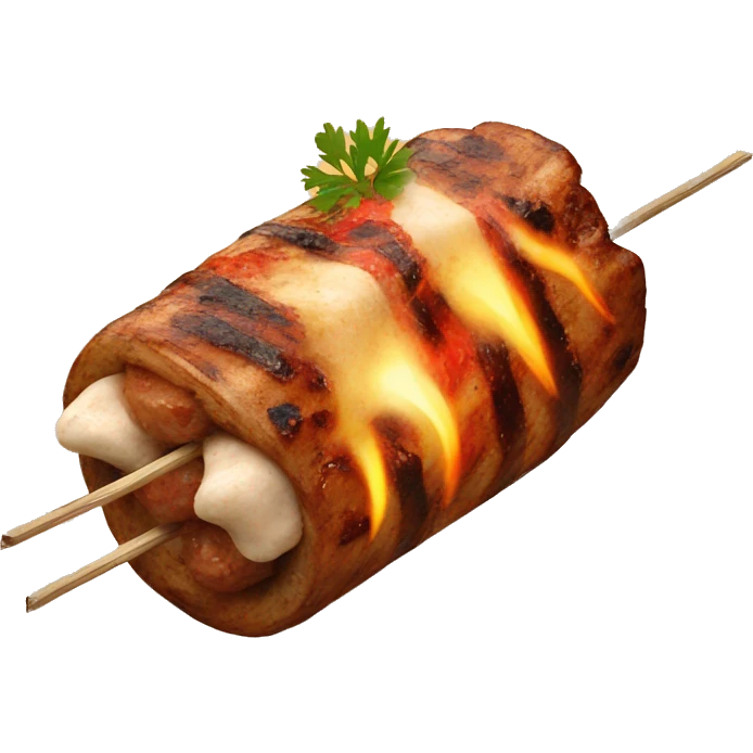turkish kebab made in wood fire emoji
