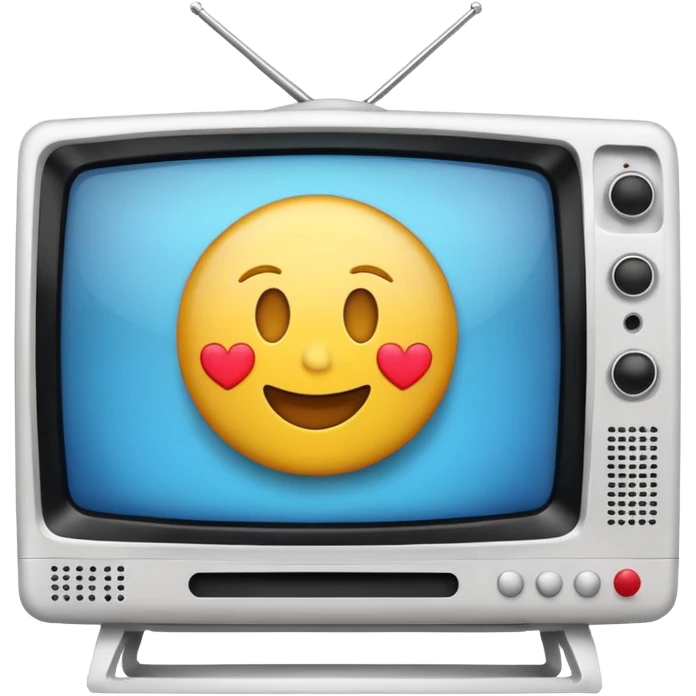 White Tv with an globe with emojis emoji