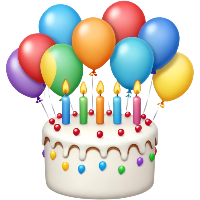 Balloons and birthday cake emoji