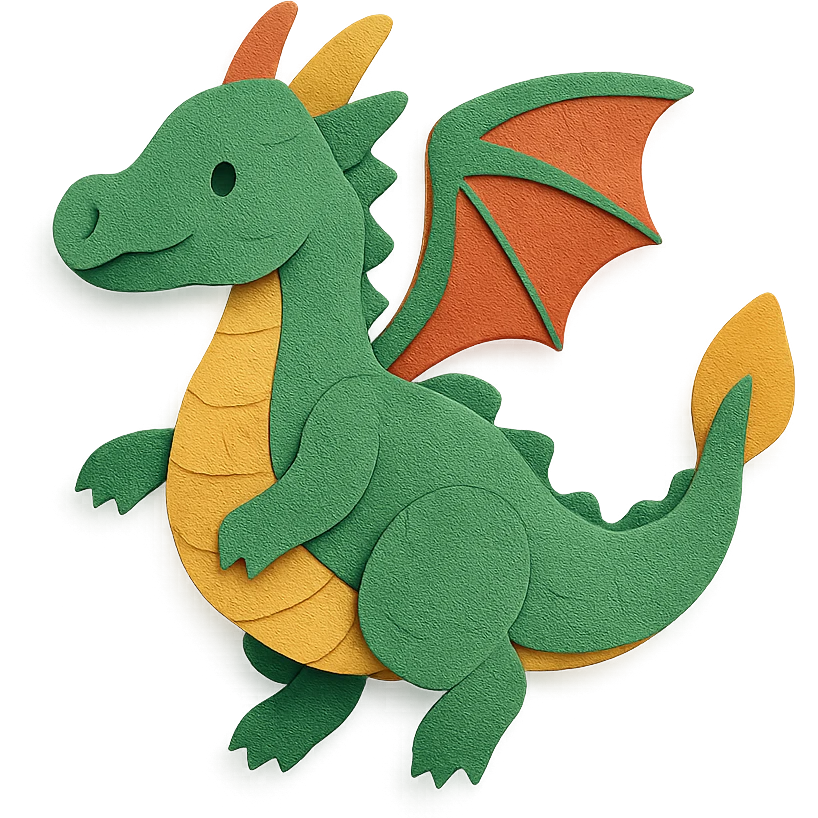 dragon paper sculpture emoji