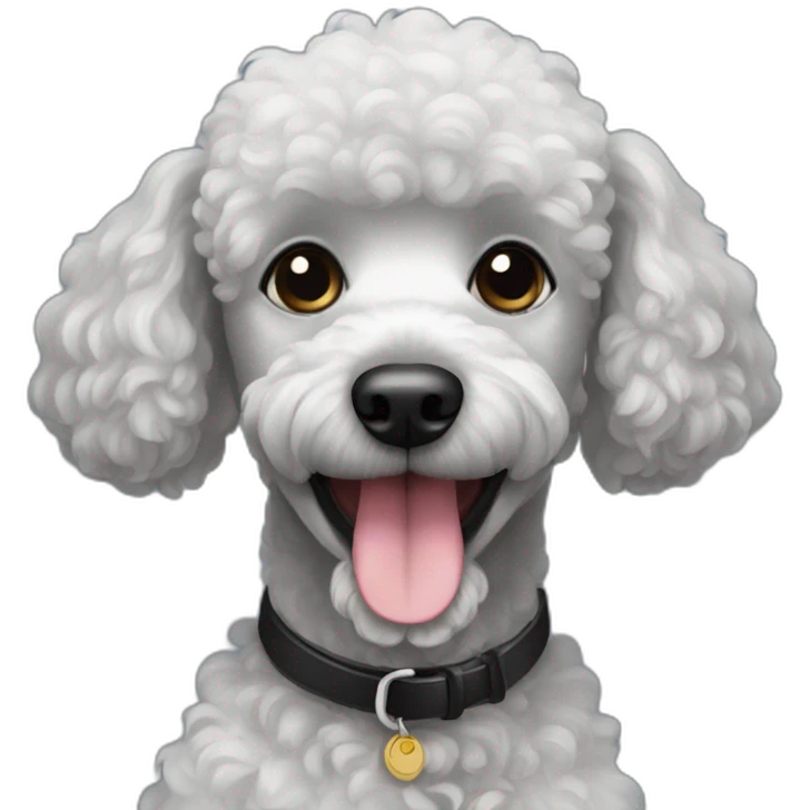 Happy black poodle emoji