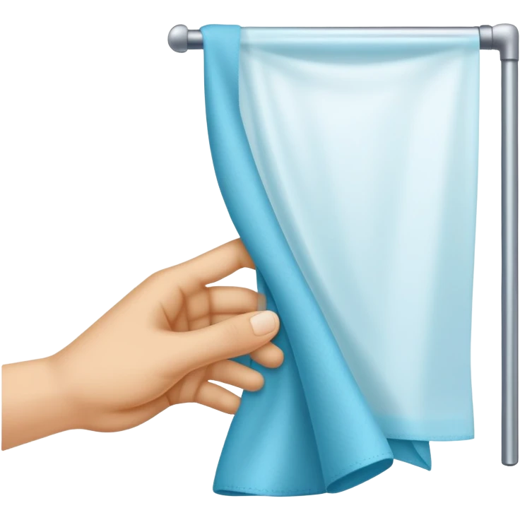 hand holding a cloth, wiping a glass pane emoji